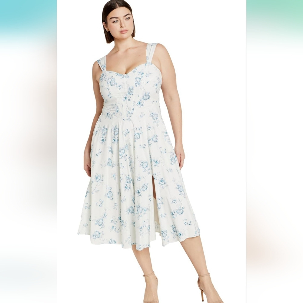 City Chic Cream Pleated Tiered Midi Dress for Wedding Guest